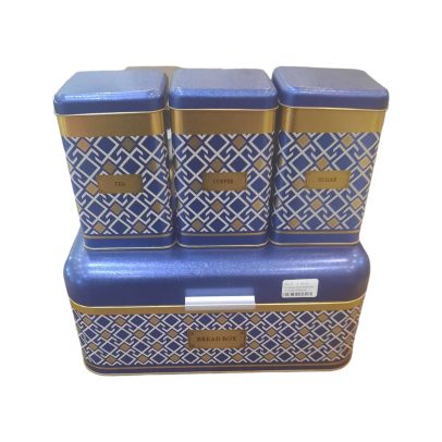 Totally Home 4pce Bread bin, Tea Coffee Sugar cannister set